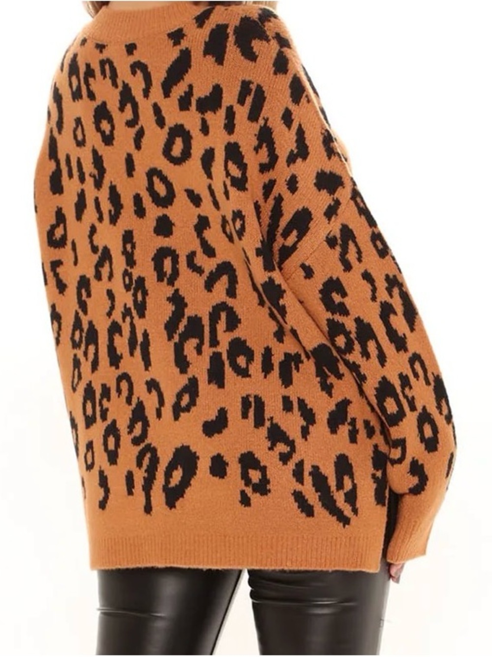Leopard Print- Camel /combo long sleeve sweater.